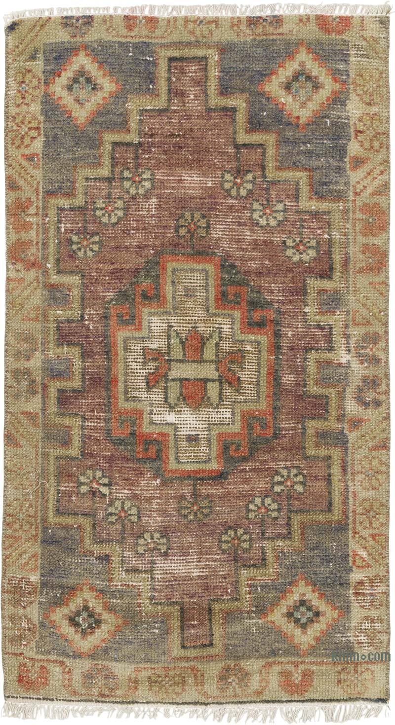 El Dokuma Vintage Halı - 48 cm x 88 cm - K0079510
