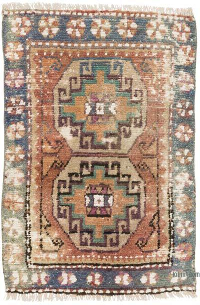 Vintage Turkish Hand-Knotted Rug - 1' 8" x 2' 6" (20" x 30")