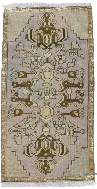 Alfombra Vintage Turca Anudada a Mano - 48 cm x 91 cm