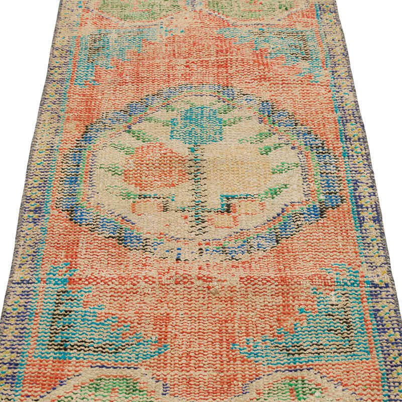 Alfombra Vintage Turca Anudada a Mano - 57 cm x 123 cm - K0079525