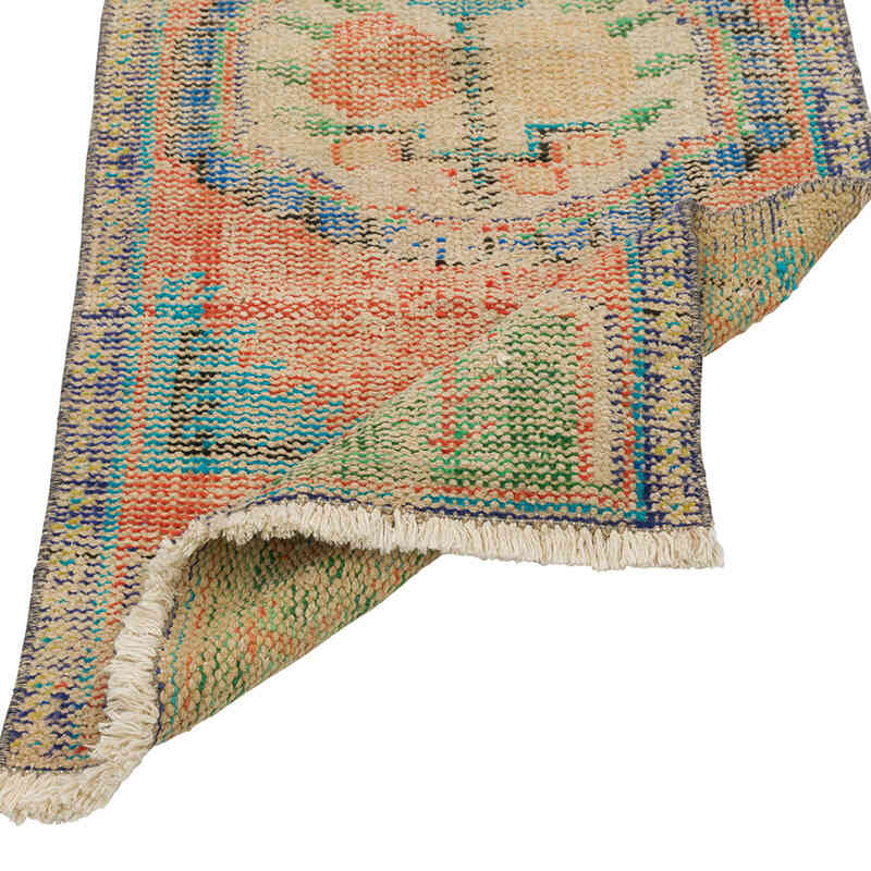Alfombra Vintage Turca Anudada a Mano - 57 cm x 123 cm - K0079525