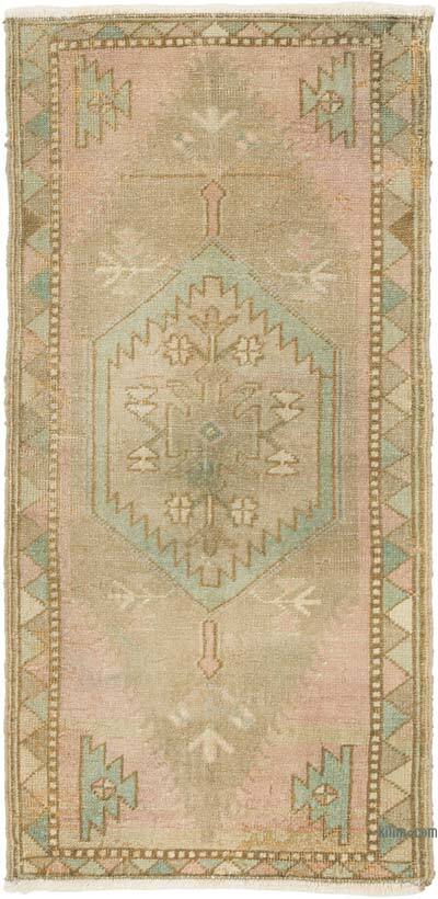 El Dokuma Vintage Halı - 48 cm x 96 cm
