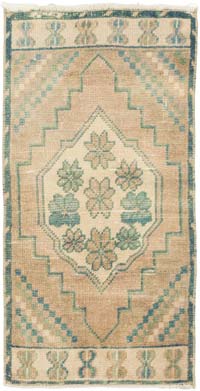 Vintage Turkish Hand-Knotted Rug - 1' 7