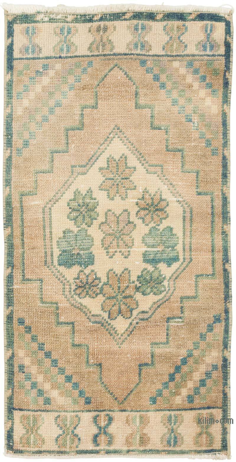 Alfombra Vintage Turca Anudada a Mano - 46 cm x 89 cm - K0079533