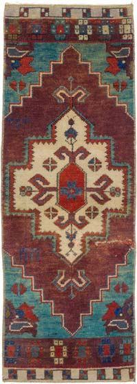 Vintage Turkish Hand-Knotted Rug - 1' 2" x 3' 5" (14" x 41")