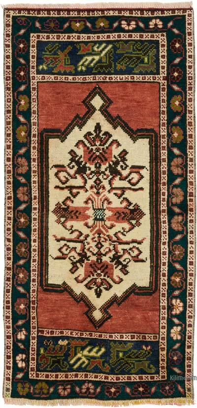 Alfombra Vintage Turca Anudada a Mano - 55 cm x 112 cm