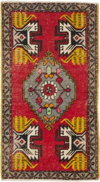 El Dokuma Vintage Halı - 53 cm x 98 cm