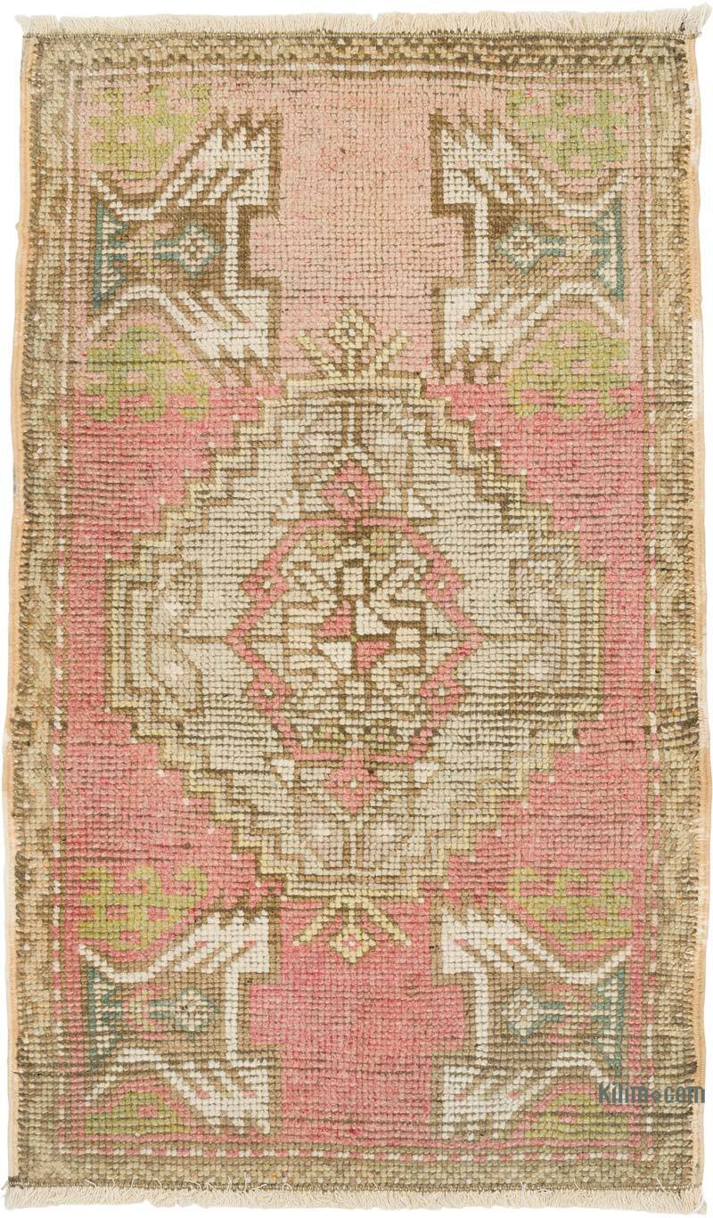 Alfombra Vintage Turca Anudada a Mano - 57 cm x 94 cm - K0079541