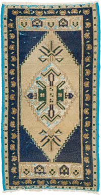 El Dokuma Vintage Halı - 51 cm x 95 cm