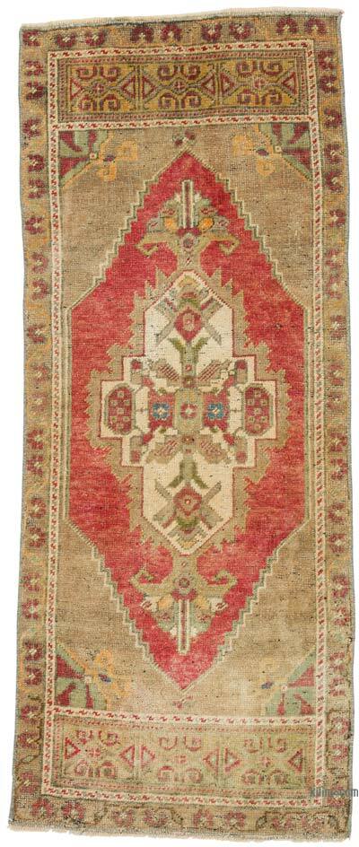 Alfombra Vintage Turca Anudada a Mano - 45 cm x 110 cm