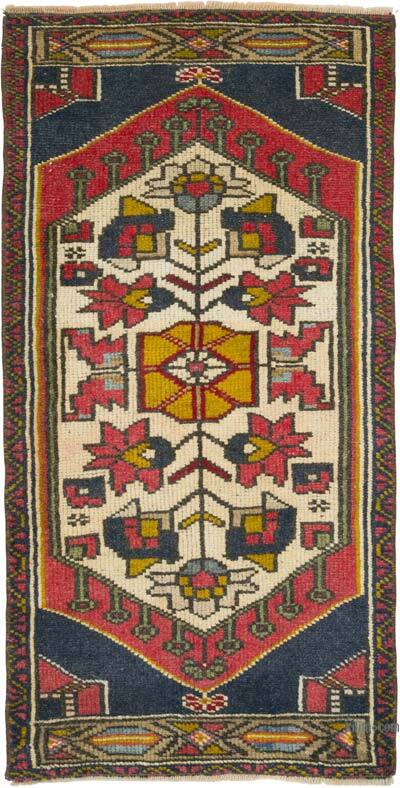Alfombra Vintage Turca Anudada a Mano - 51 cm x 100 cm