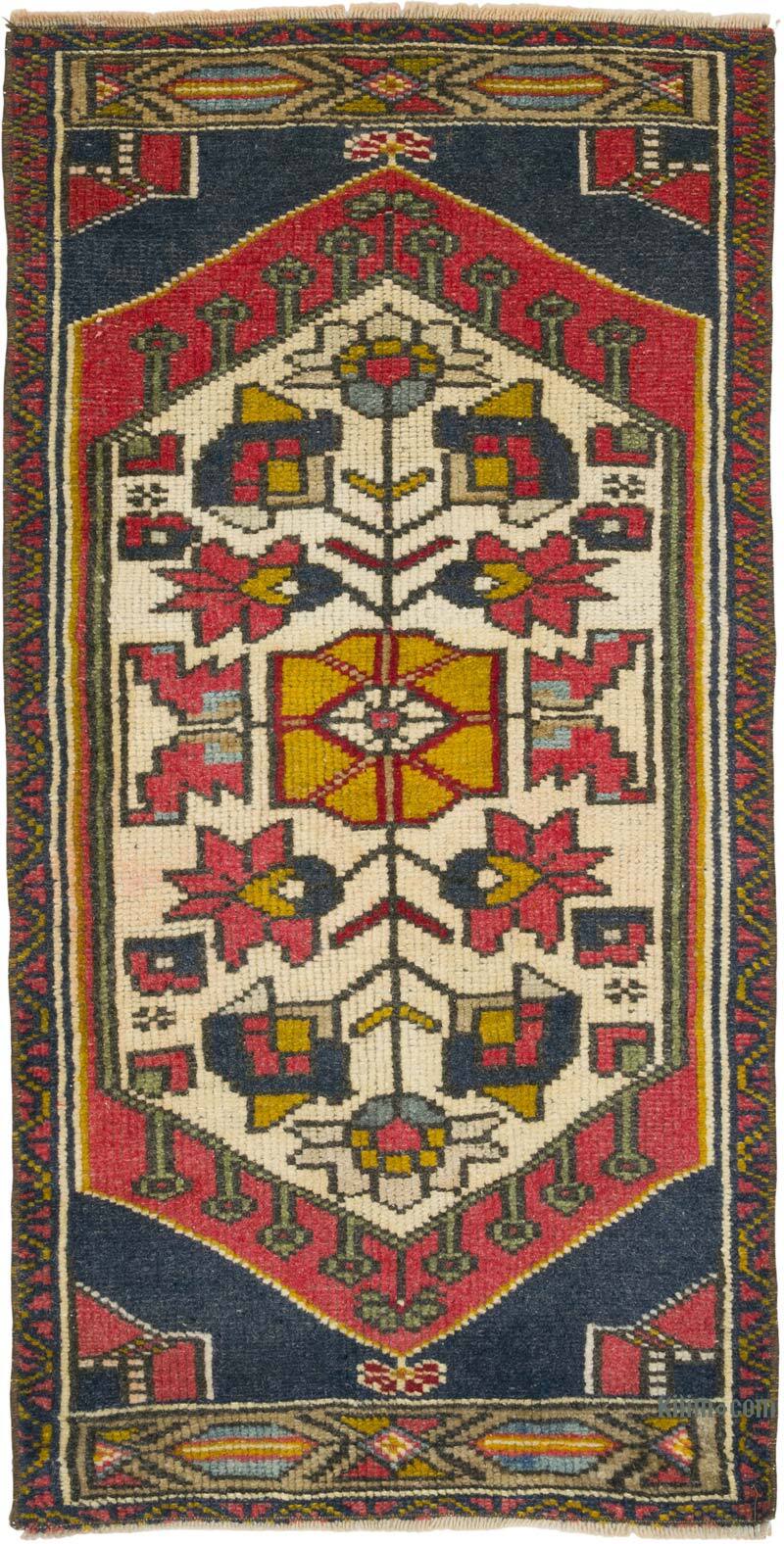 Alfombra Vintage Turca Anudada a Mano - 51 cm x 100 cm - K0079551