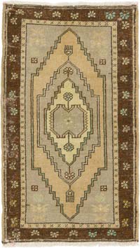 Alfombra Vintage Turca Anudada a Mano - 50 cm x 86 cm