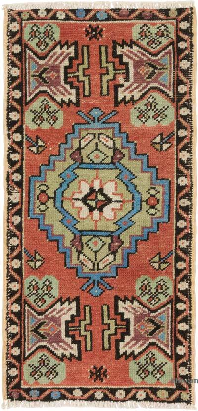 Alfombra Vintage Turca Anudada a Mano - 47 cm x 94 cm
