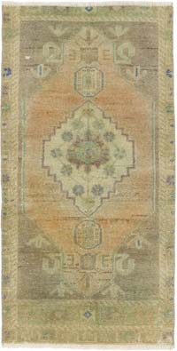 Vintage Turkish Hand-Knotted Rug - 1' 6" x 2' 10" (18" x 34")