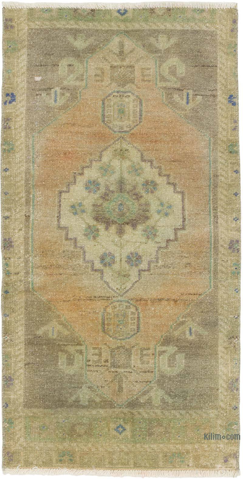 El Dokuma Vintage Halı - 45 cm x 86 cm - K0079560