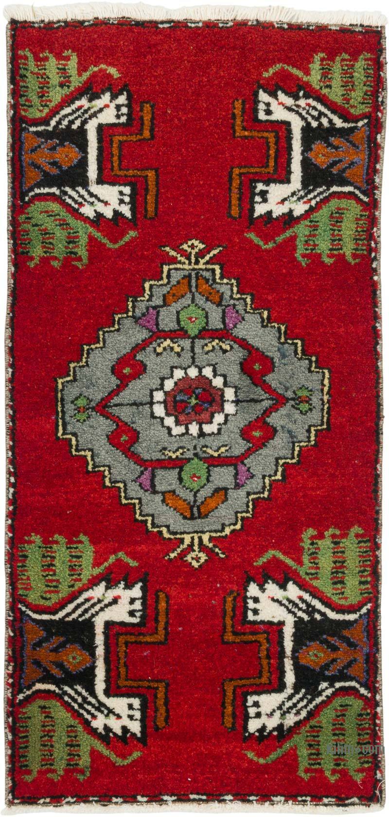 Alfombra Vintage Turca Anudada a Mano - 42 cm x 86 cm - K0079561