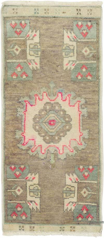 Alfombra Vintage Turca Anudada a Mano - 40 cm x 91 cm