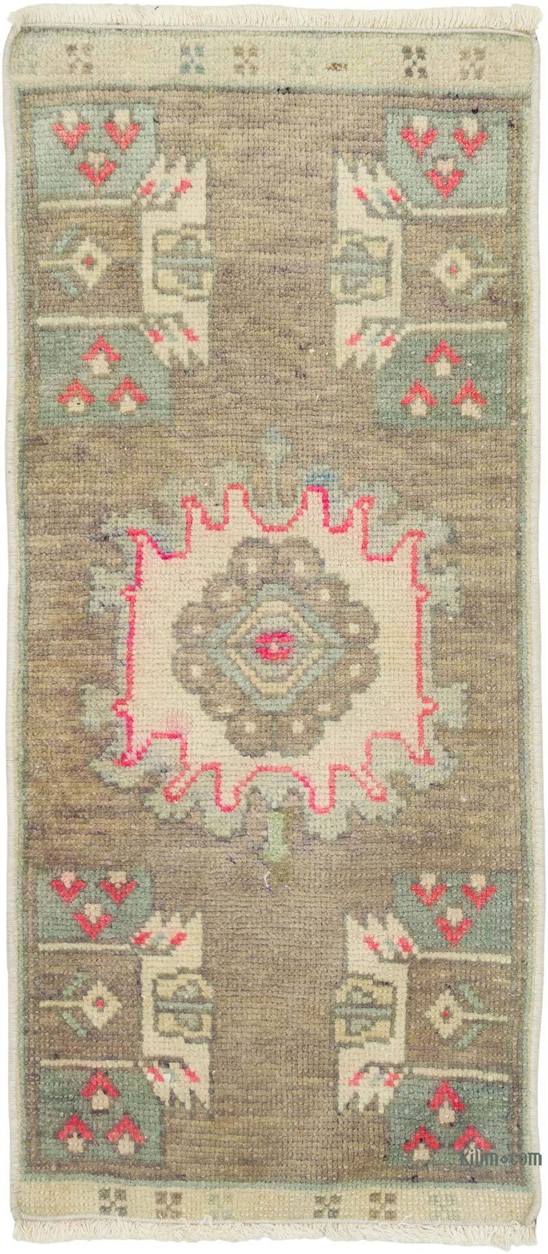 Alfombra Vintage Turca Anudada a Mano - 40 cm x 91 cm - K0079564