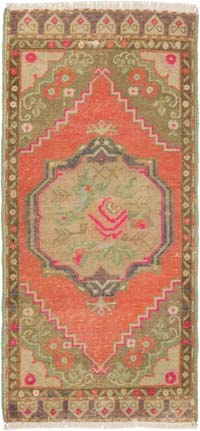 El Dokuma Vintage Halı - 56 cm x 118 cm