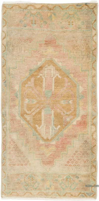 Alfombra Vintage Turca Anudada a Mano - 41 cm x 85 cm