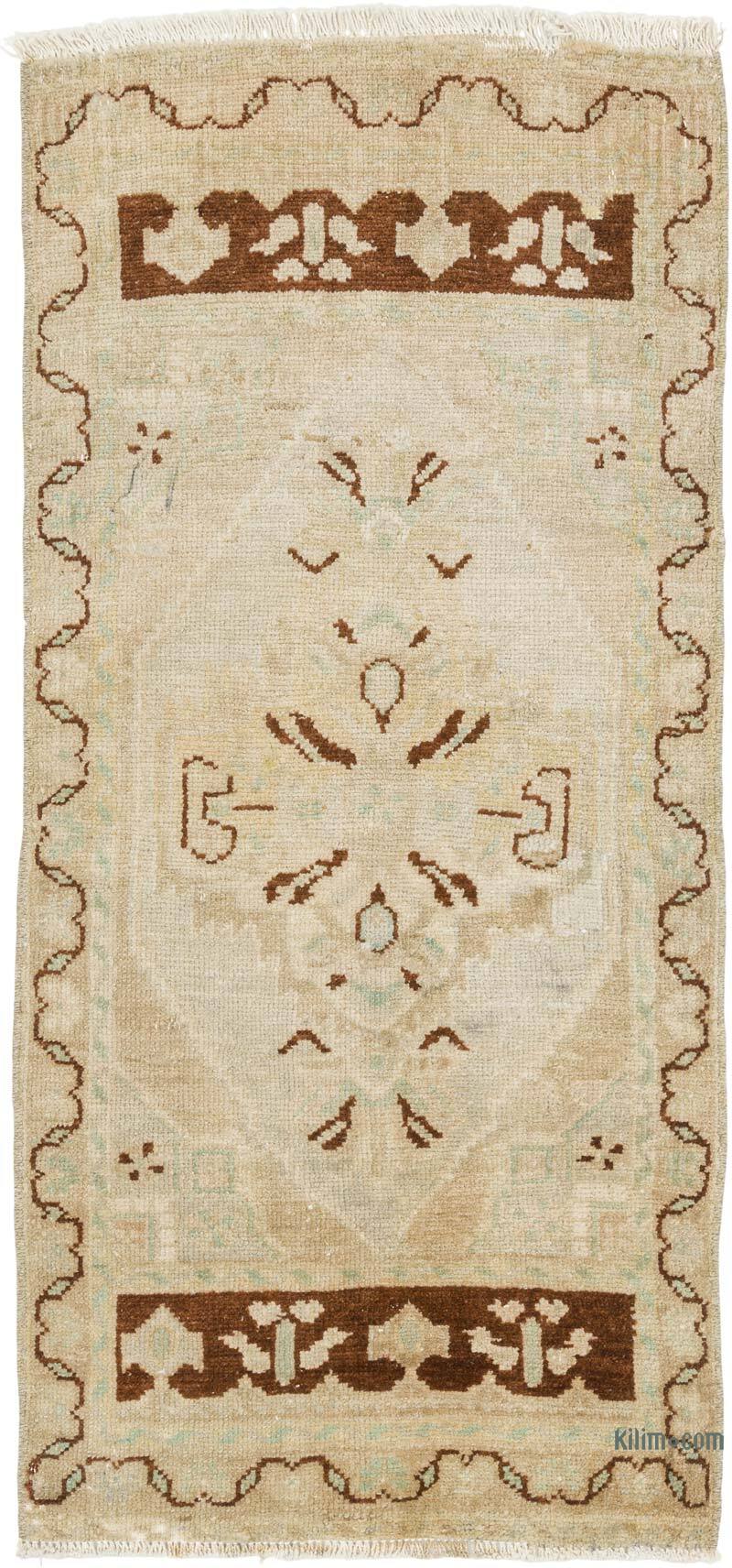 Alfombra Vintage Turca Anudada a Mano - 50 cm x 110 cm - K0079573