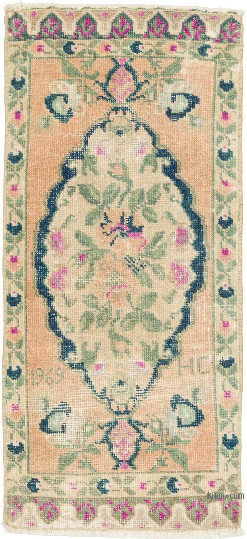 Alfombra Vintage Turca Anudada a Mano - 43 cm x 93 cm - K0079575