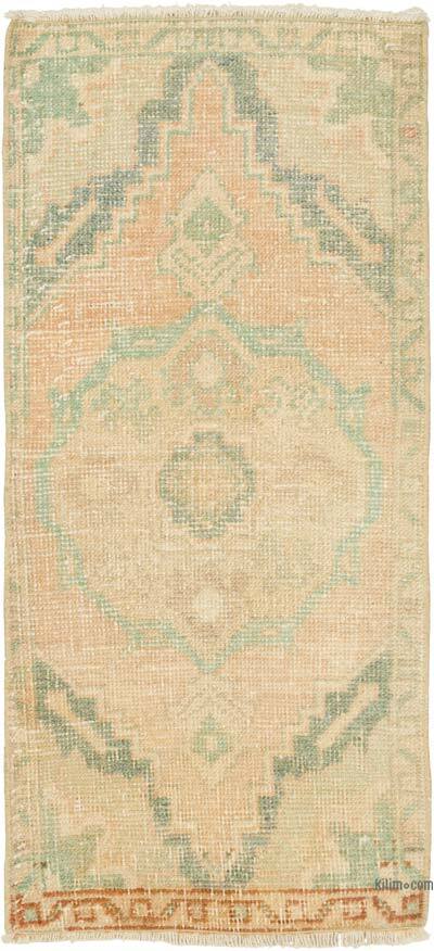 Alfombra Vintage Turca Anudada a Mano - 45 cm x 96 cm