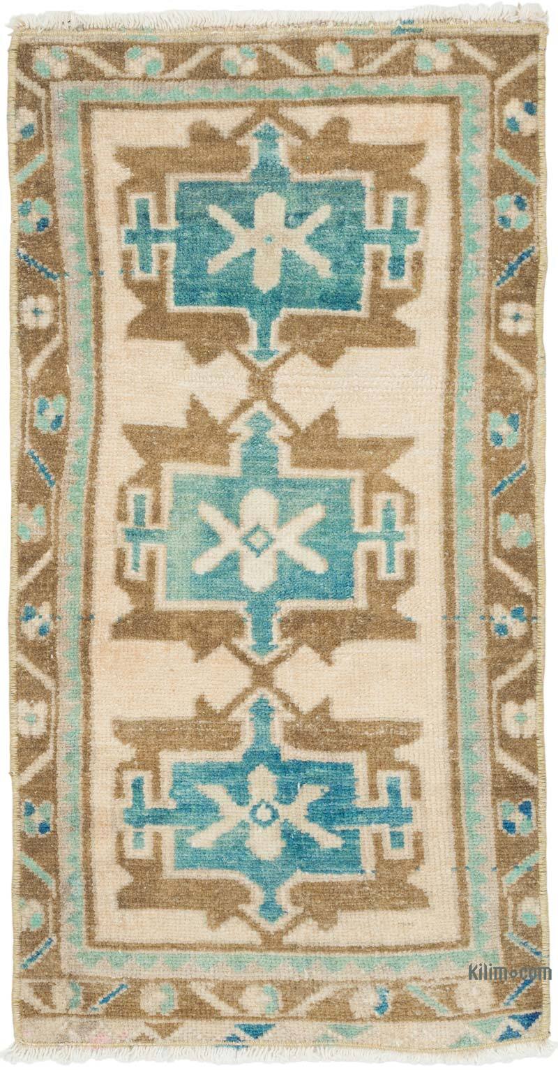 Alfombra Vintage Turca Anudada a Mano - 46 cm x 89 cm - K0079582
