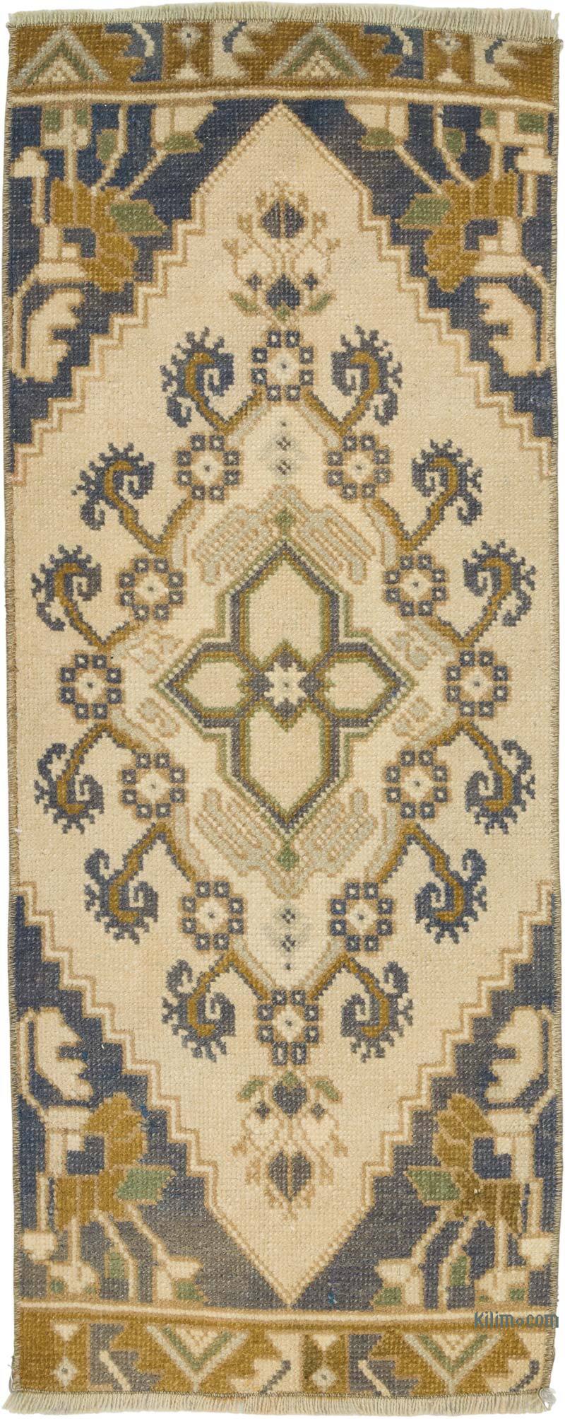 El Dokuma Vintage Halı - 41 cm x 101 cm - K0079585