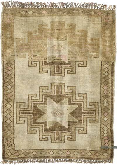 El Dokuma Vintage Halı - 57 cm x 77 cm