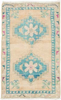 El Dokuma Vintage Halı - 53 cm x 84 cm