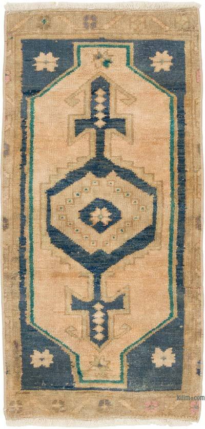 Alfombra Vintage Turca Anudada a Mano - 40 cm x 83 cm