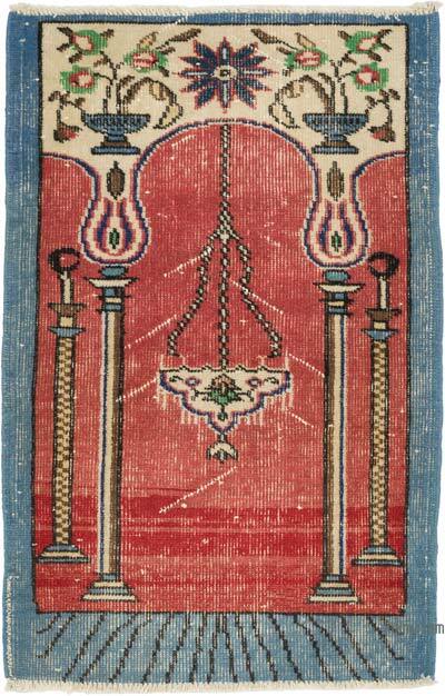 Alfombra Vintage Turca Anudada a Mano - 68 cm x 104 cm