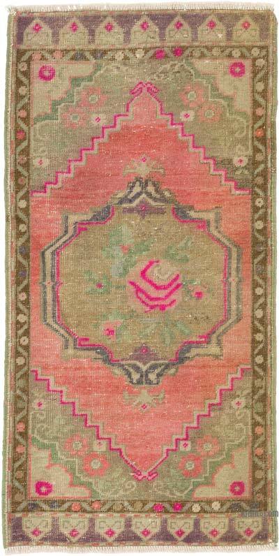 Alfombra Vintage Turca Anudada a Mano - 56 cm x 111 cm