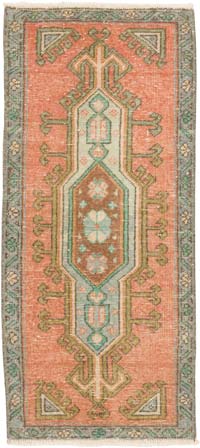 El Dokuma Vintage Halı - 43 cm x 95 cm