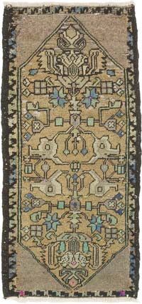 El Dokuma Vintage Halı - 46 cm x 97 cm
