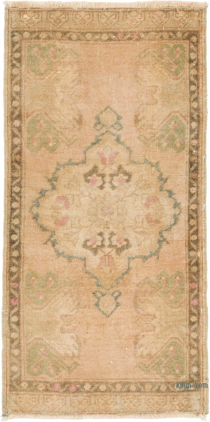 Alfombra Vintage Turca Anudada a Mano - 52 cm x 105 cm - K0079601