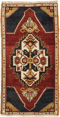 El Dokuma Vintage Halı - 52 cm x 102 cm