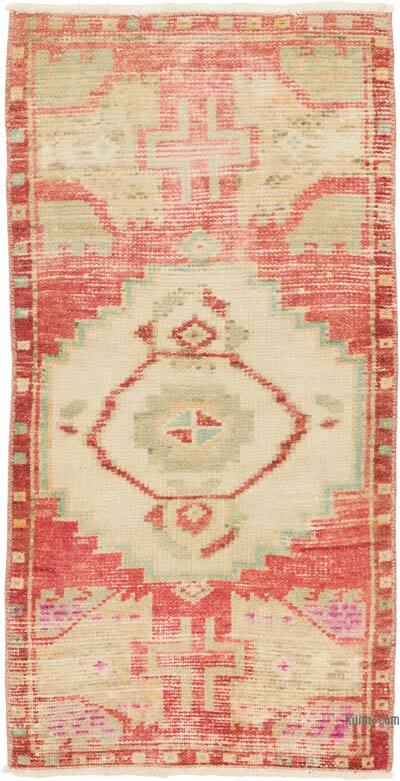 El Dokuma Vintage Halı - 46 cm x 89 cm
