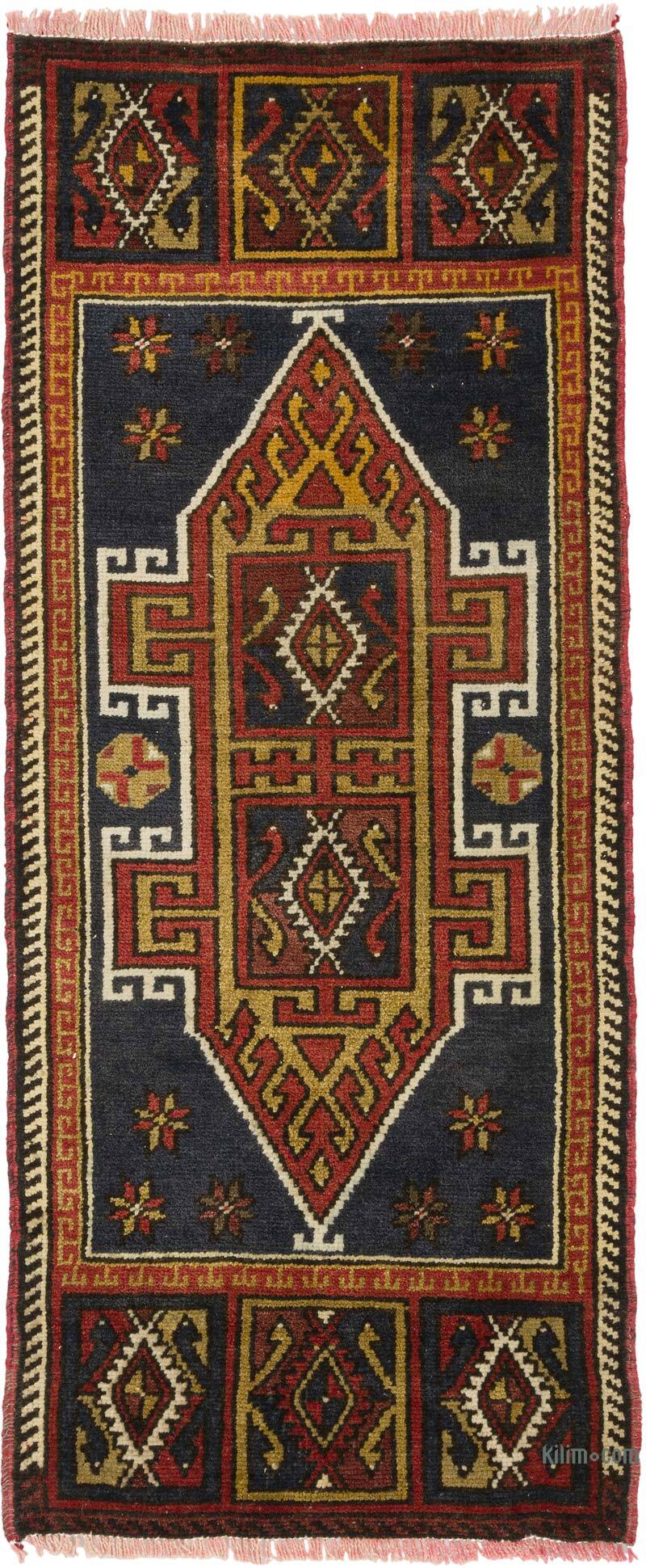 Alfombra Vintage Turca Anudada a Mano - 47 cm x 112 cm - K0079608