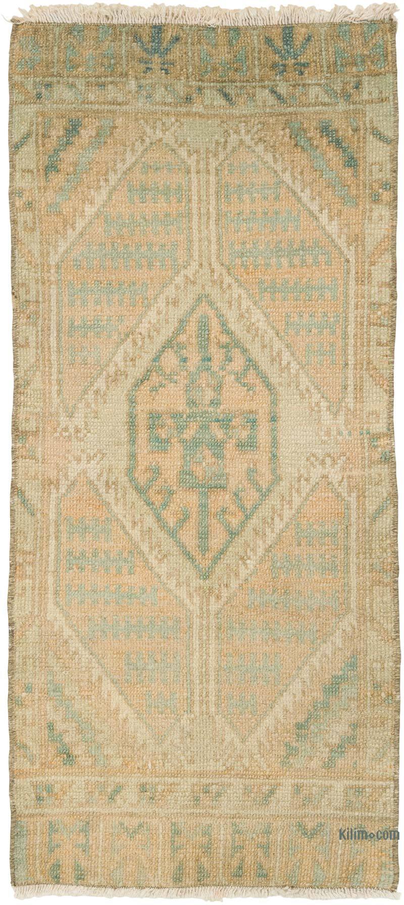 Alfombra Vintage Turca Anudada a Mano - 43 cm x 94 cm - K0079609