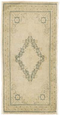 Alfombra Vintage Turca Anudada a Mano - 42 cm x 91 cm