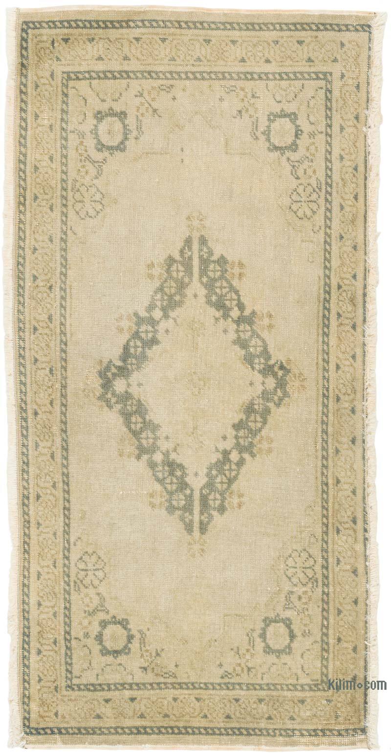 Vintage Turkish Hand-Knotted Rug - 1' 5" x 3'  (17" x 36") - K0079614