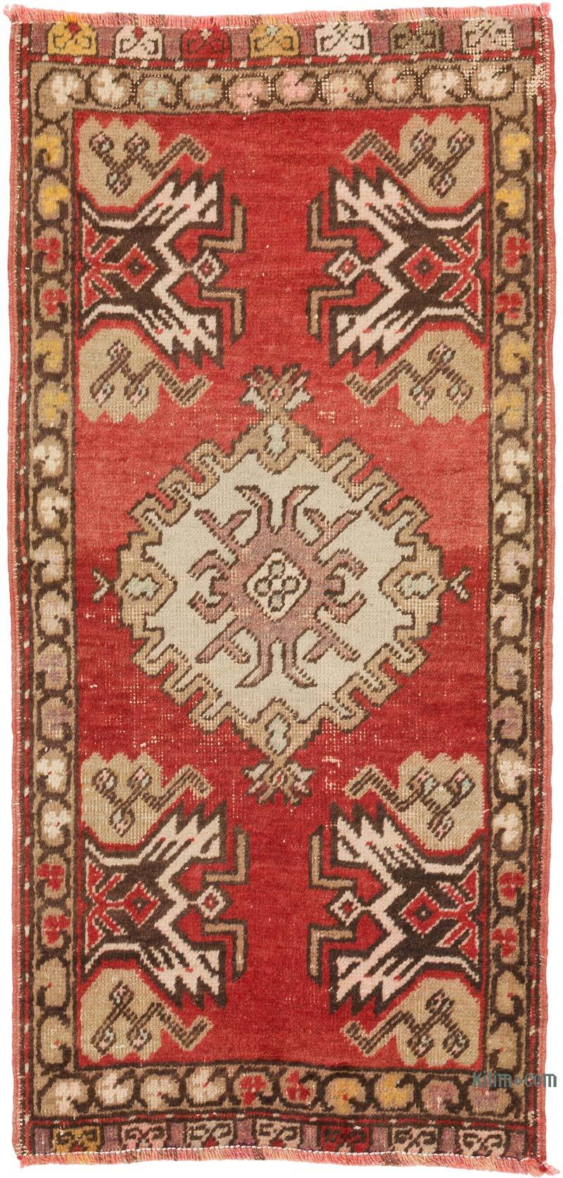 Alfombra Vintage Turca Anudada a Mano - 46 cm x 96 cm - K0079616