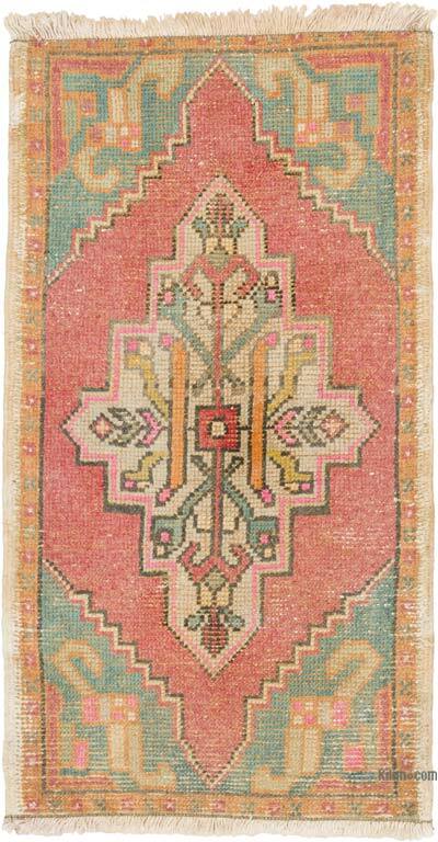 Alfombra Vintage Turca Anudada a Mano - 52 cm x 96 cm