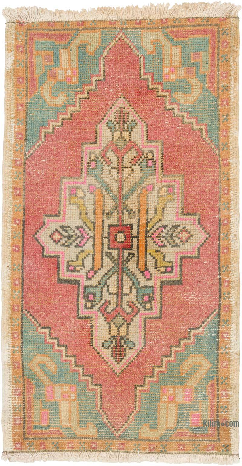 El Dokuma Vintage Halı - 52 cm x 96 cm - K0079622