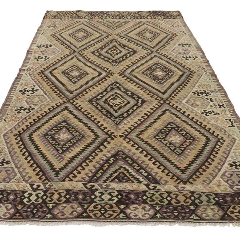 Vintage Fethiye Kilim Rug - 4' 7" x 9' 1" (55" x 109") - K0080078