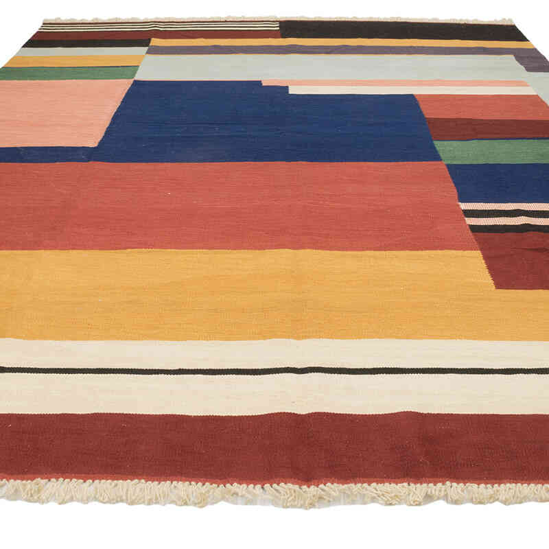 New Handwoven Turkish Kilim Rug - 8' 5" x 11' 6" (101" x 138") - K0080083