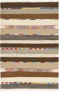 New Handwoven Turkish Kilim Rug - 6' 7" x 9' 9" (79" x 117")